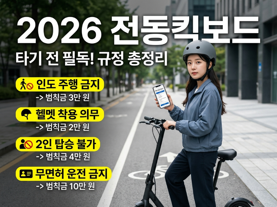 2026년 전동킥보드 인도 벌금 규정
